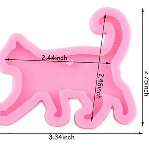 Cat pendant Silicone Mould, walking kitten resin Mold, Keychain Keyring pendant, Christmas Tree Hanging Decoration-Food safe image 5