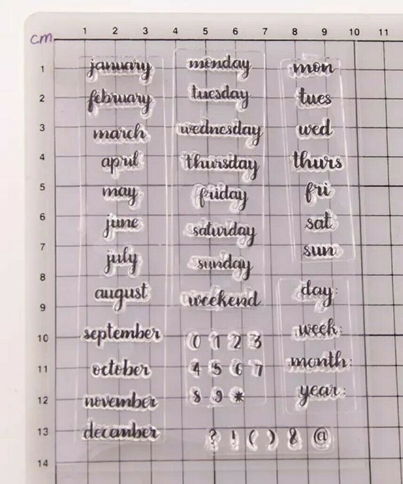 Bullet Journal Date Stamps, Clear Planner Stamps, Months Year Calendar  Stamp Set