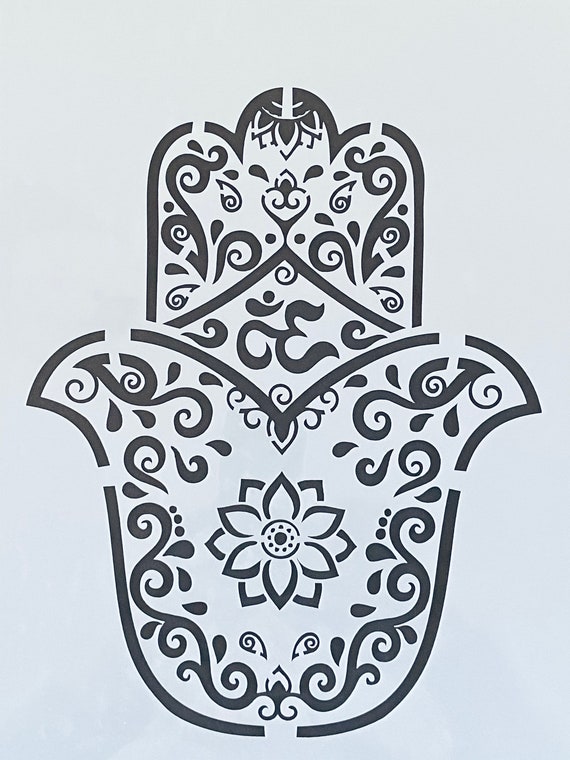 A4 Hamsa Hand Stencil/layering Background Reusable Template/mandala  Craft/wall Decor/furniture/fabric Stencilling - Etsy Israel