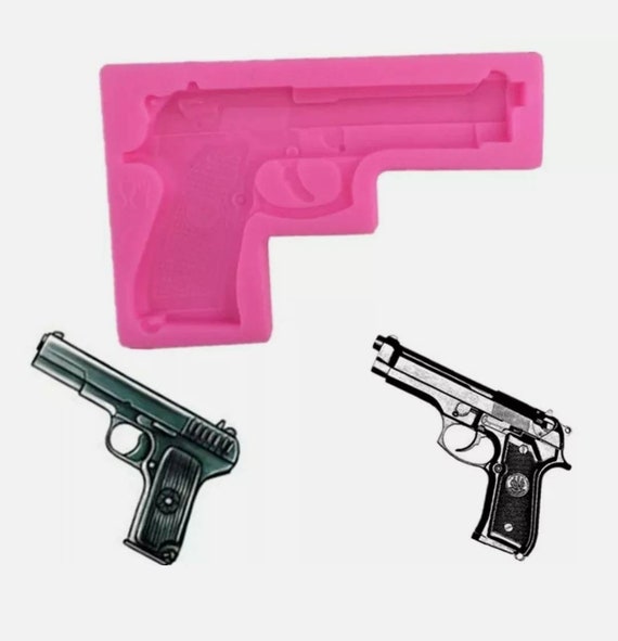 Gun Silicone Mould Pistol Cake Decoration Resin Silicon Mold Icing chocolate Handgun army military james Bond Cupcake Topper Etsy Canada
