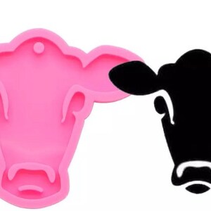 Cow head silicone mould, large resin pendant mold, keychain/keyring, Jewellery Making, cake decorating, chocolate icing