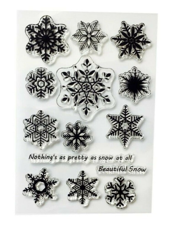Snowflakes Clear Stamps, Christmas Card Making Snowflake Stamp, Winter,  Transparent Stamping Set 