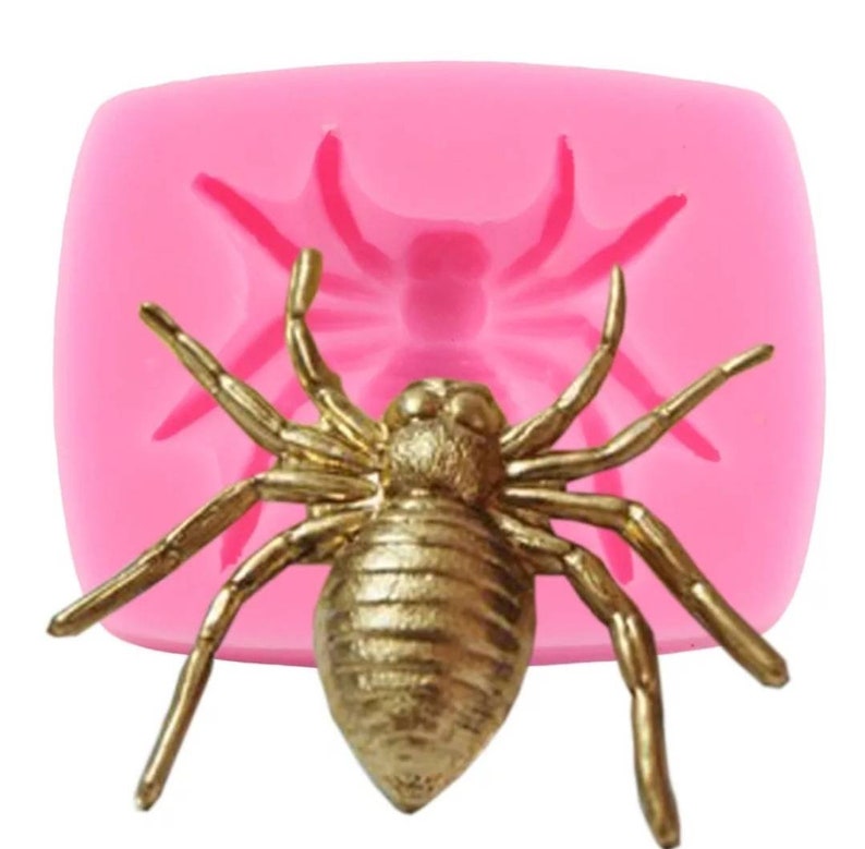 Spider silicone mould, resin mold, food safe Cake decoration, Halloween trick or treat cupcake topper image 1