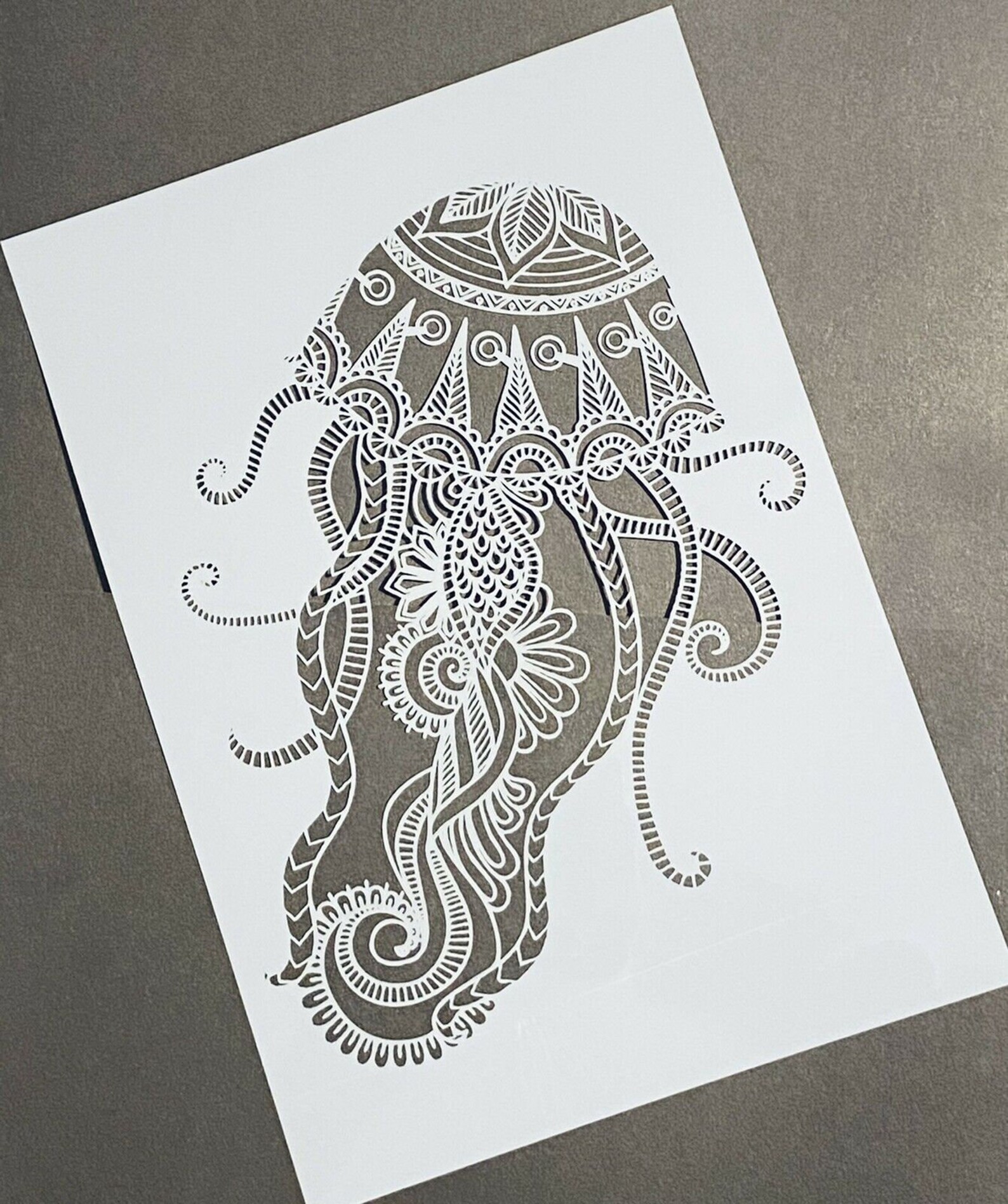 A4 Jellyfish Mandala Stencil-reusable Template-wall/furniture | Etsy