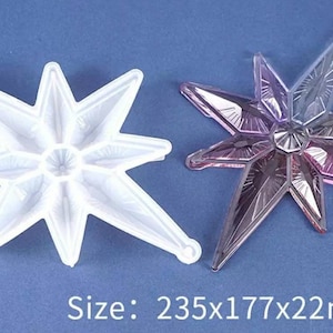 Large Christmas Star Silicone mould, Snowflake Xmas tree-Hanging ornament decoration-epoxy resin shiny mold-Eight pointed