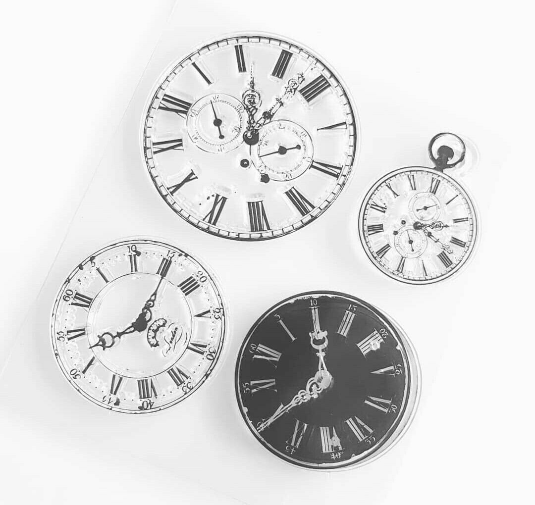 Clocks Clear Stamps/vintage Pocket Watch Stamp/stopwatch/timediy Card