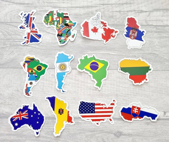 surfen Minnaar Jeugd Wereld Landen stickers 50 reizen/Nationale vlag grote vinyl - Etsy België
