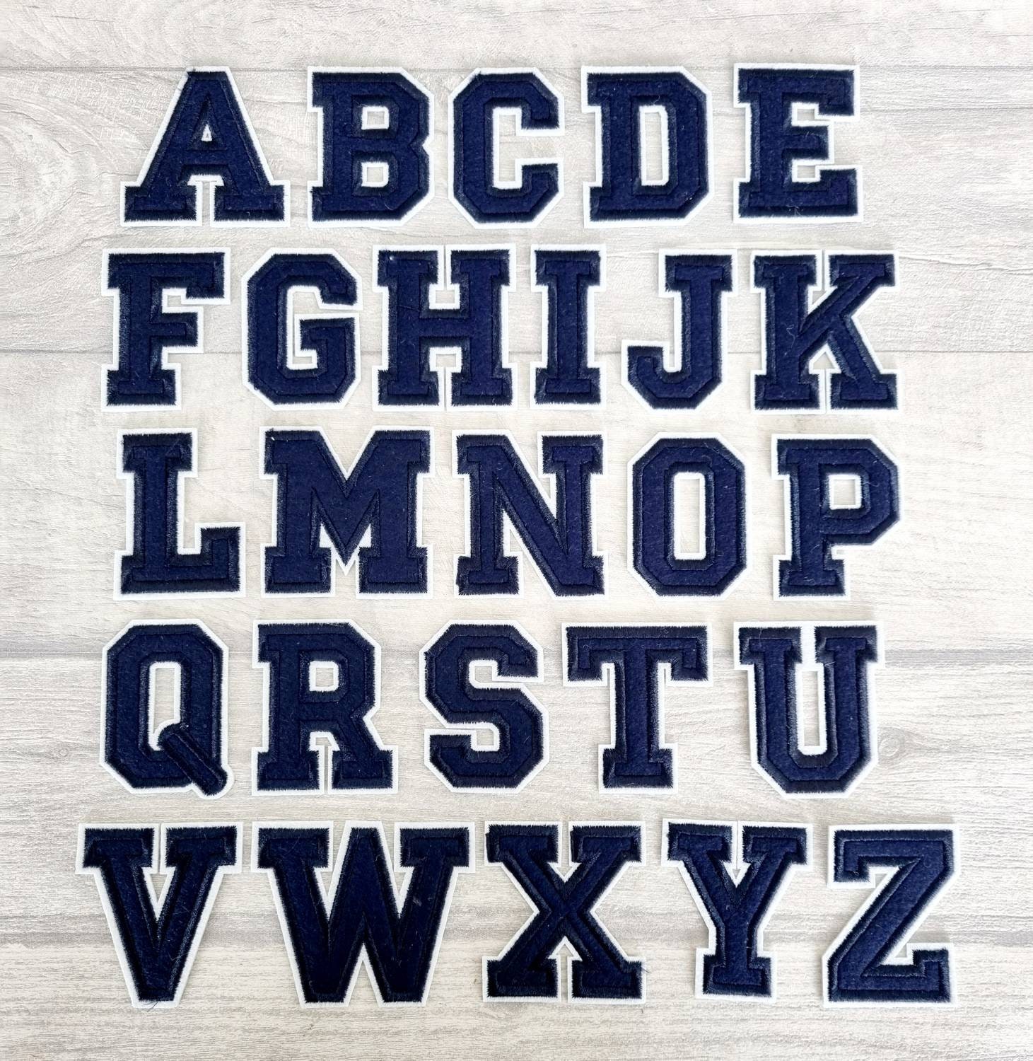 Navy Blue Letter Patches Iron on Retro Varsity Alphabet - Etsy