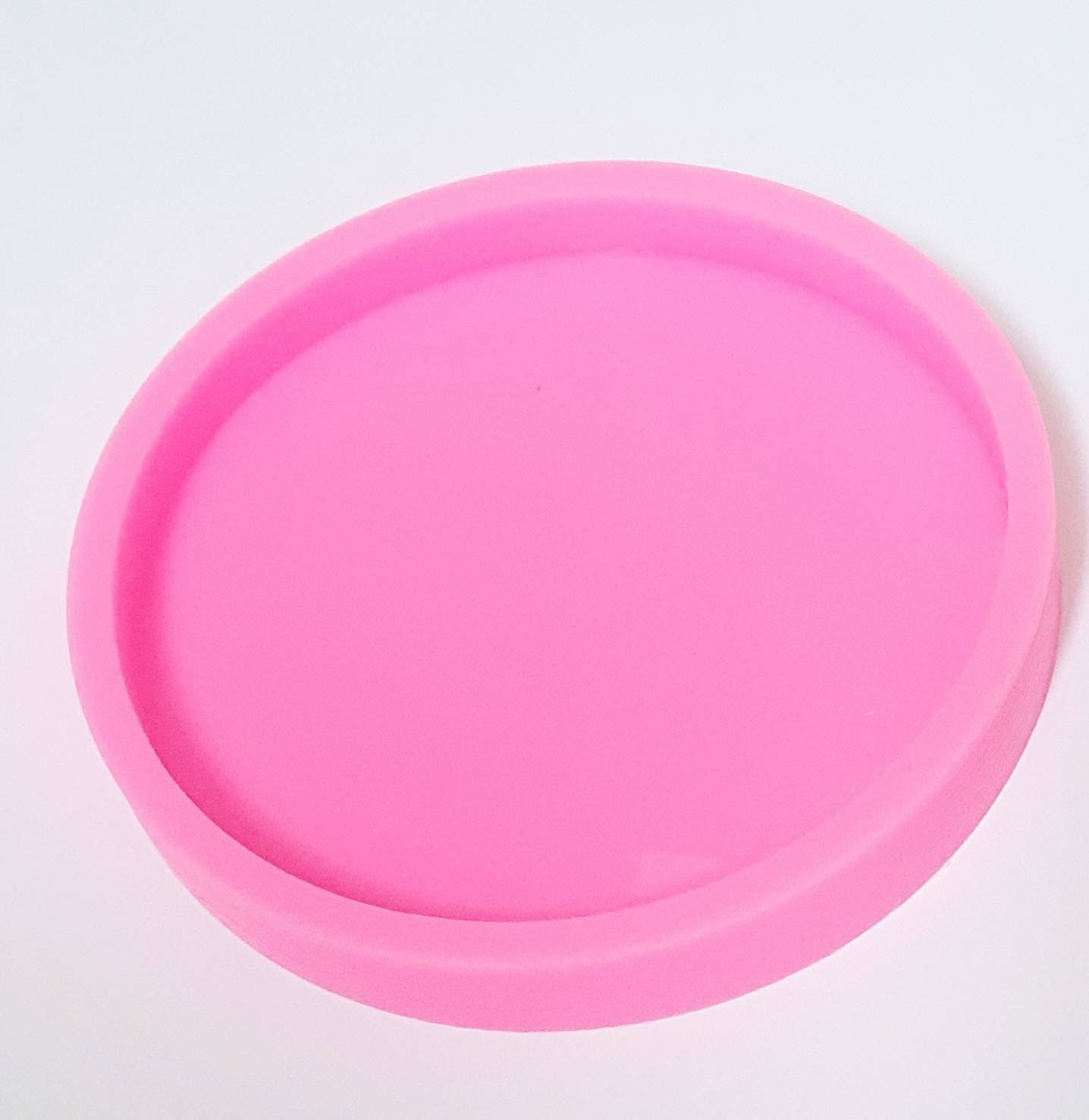 molde de silicona para posavasos circular con borde de 8 cm, para copias  con resina epoxi y jesmonite