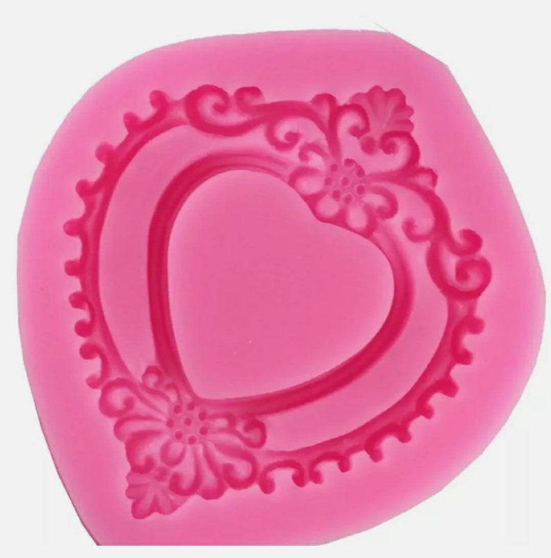 Heart frame silicone mould-Epoxy resinIcing-Vintage mirror mold-AntiqueShabby Chic