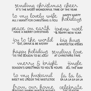 17 Christmas Messages Clear Stamps-Xmas greetings/sentiments transparent stamp-DIY Card Making message