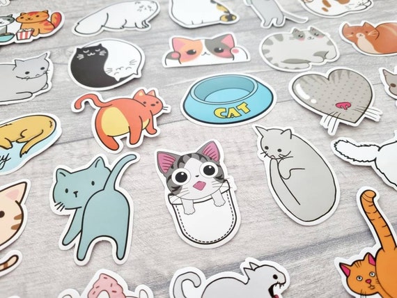 Cute Cat Stickers · Creative Fabrica