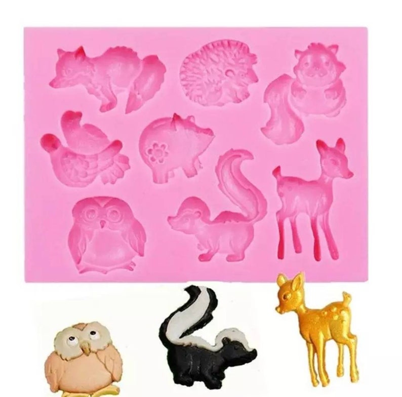 Woodland Animals Silicone Mould Small Resin Moldscabochons Etsy