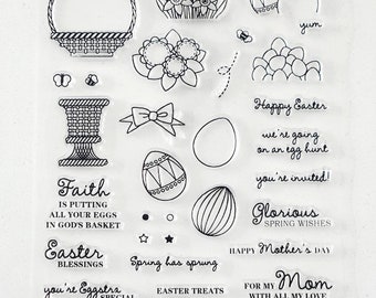 Easter Clear Stamps, Mothers Day messages, religious sentiments silicone stamp, Happy Easter Transparent rubber stamping set