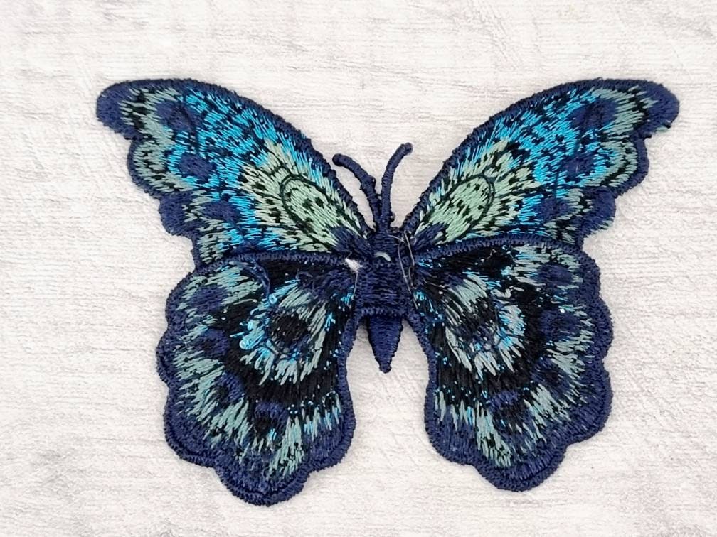 Butterfly Embroidered Patch, Blue Green Sew on Double Layered Butterflies  Patches, Embroidery Appliques, Craft Supplies -  Norway