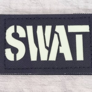 SWAT patch, glow in the dark, sew on tactical patches, hook and loop tape fastening appliques, craft supplies