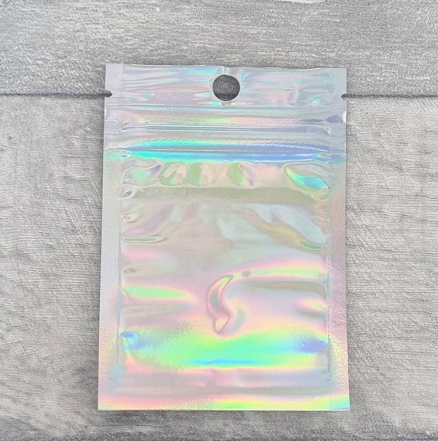 Sacs holographiques autocollants, 10 cm x 6 cm en plastique transparent  irisé, petit sac cadeau 10/20/50 avec fermeture hermétique, emballage  professionnel -  France