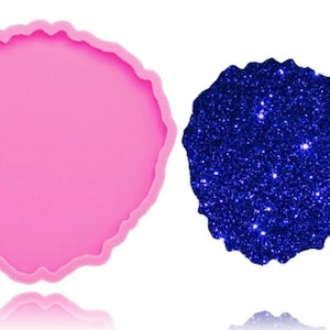Geode Coaster Silicone Mould-Faux Agate Slice resin mold, Large Irregular edge coasters-10.4cm