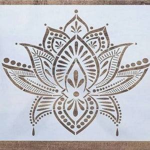 Lotus flower stencil A4-Decorative Mandala layering background reusable template-Scrapbooking/craft/Wall decor/Furniture/Fabric stencilling
