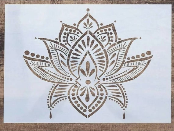 Lotus Flower Stencil A4-decorative Mandala Layering Background Reusable  Template-scrapbooking/craft/wall Decor/furniture/fabric Stencilling 