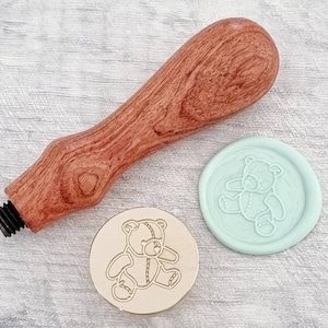 Teddybär-Wachssiegelstempel, Baby-Duscheeinladungen, Metallkopf, Bastelbedarf, neue Babykarten-Umschlagversiegelung
