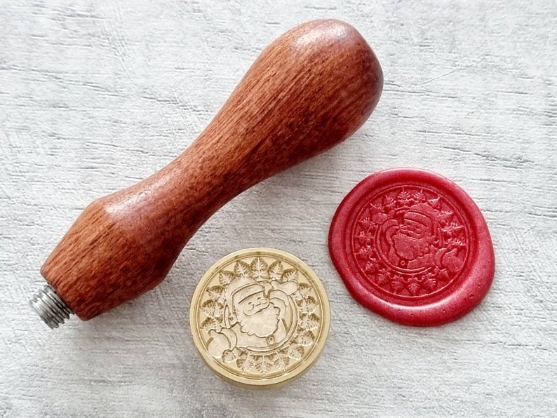 Father Christmas wax seal stamp, Santa envelope seal, Xmas Card sealing, Craft Supplies, business packaging image 1