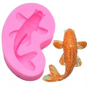 Koi Carp fish silicone mould, goldfish resin mold, food safe cake decoration topper, icing/chocolate, craft supplies