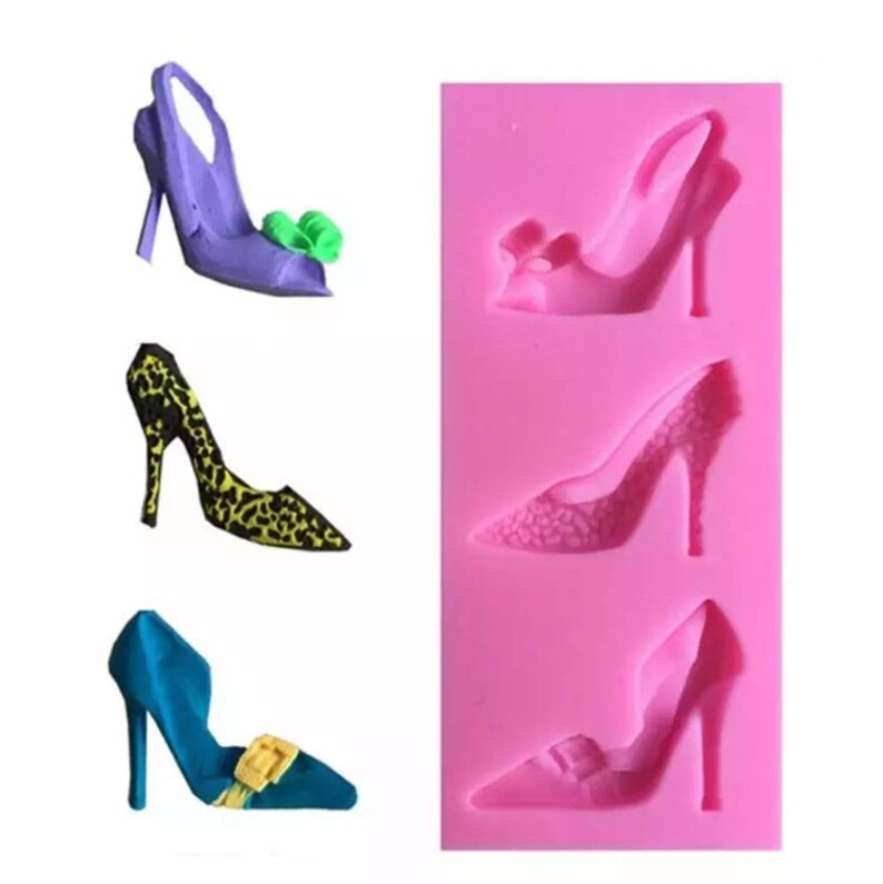 High Heel Shoe Silicone Mouldshiny Designer Heels Resin Mold Etsy