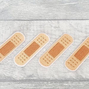 Gips Bügelbilder, 2/4 Band-Aid-Pflaster, Patch-Set, gestickte Applikationen, Jacken Aufnäher, DIY Bastelbedarf