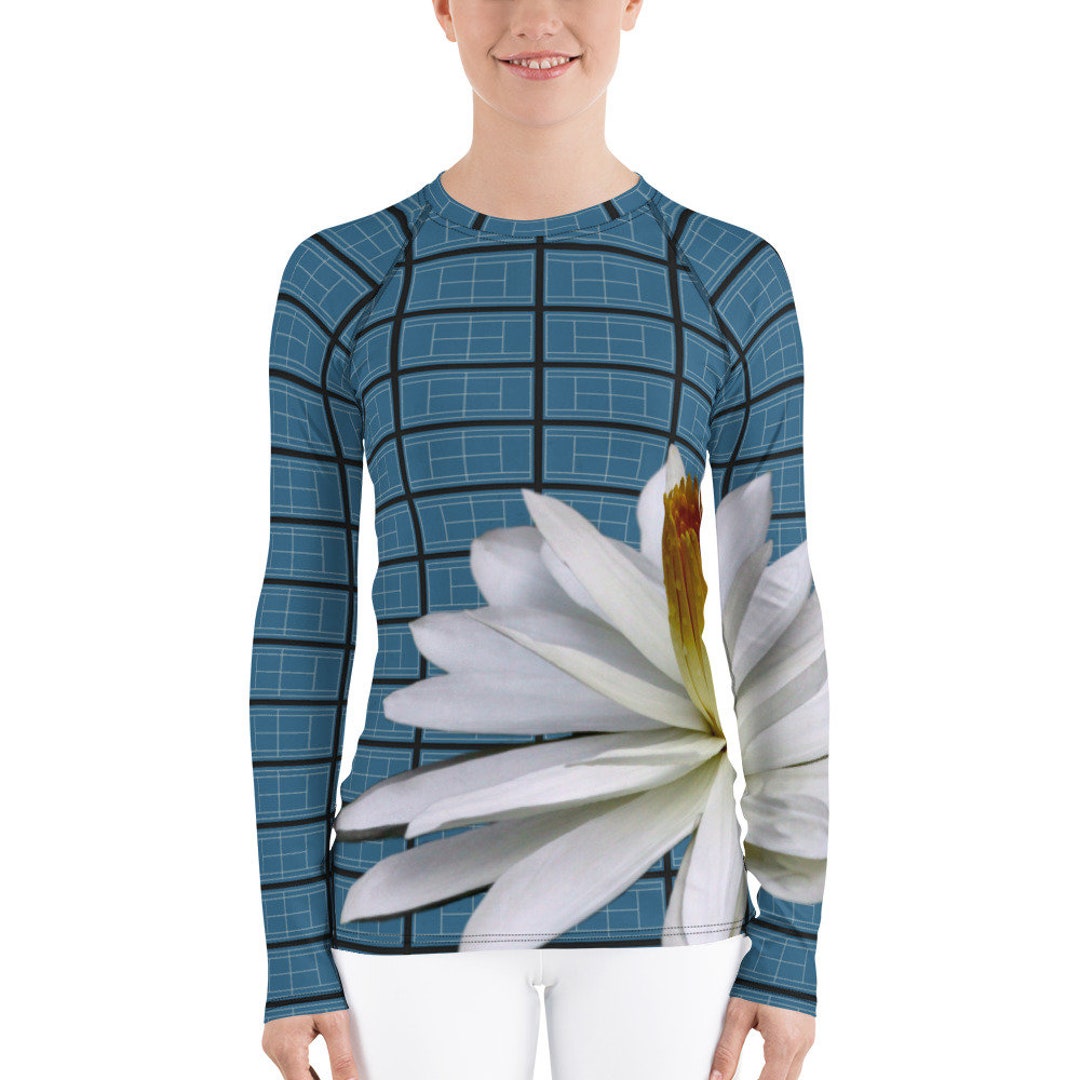 Pattern Rash Guard Tennis Court Pattern Rash Guard: Women's UPF 38-40 Sun Shirt - Etsy
