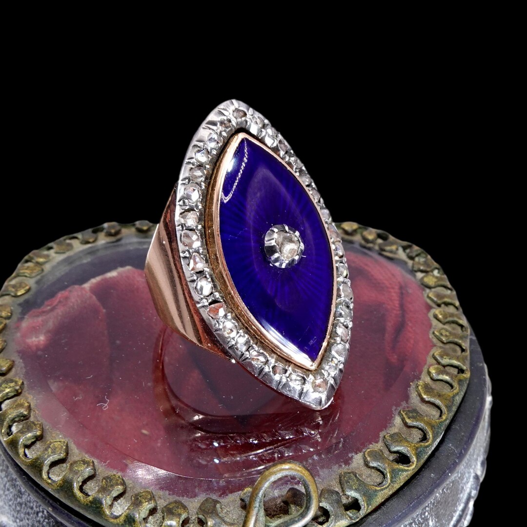 Rare Antique Georgian 18th Century Gold and Silver Diamond and Blue ...