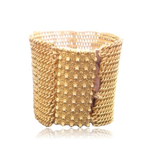 Antique Georgian/Regency Circa 1820 Pinchbeck Woven Chain Bracelet with Floral Clasp