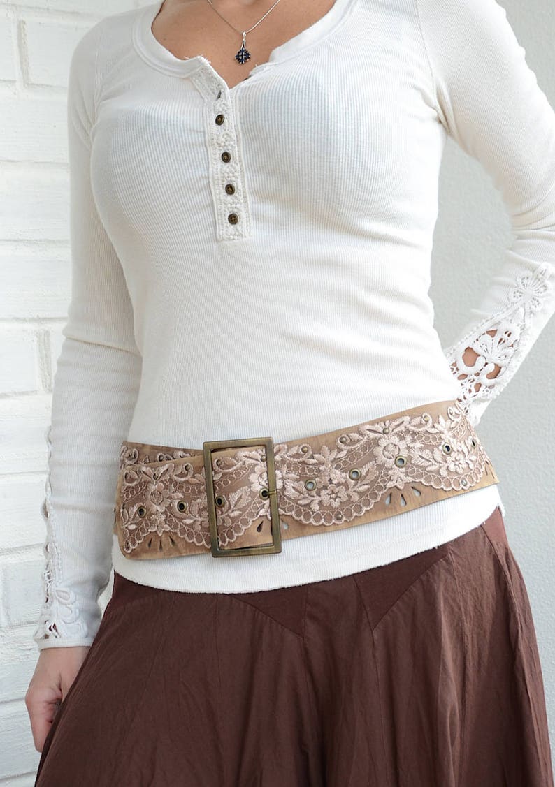 Womens wide leather belt Bohemian bridal belt Leather hip belt Etsy