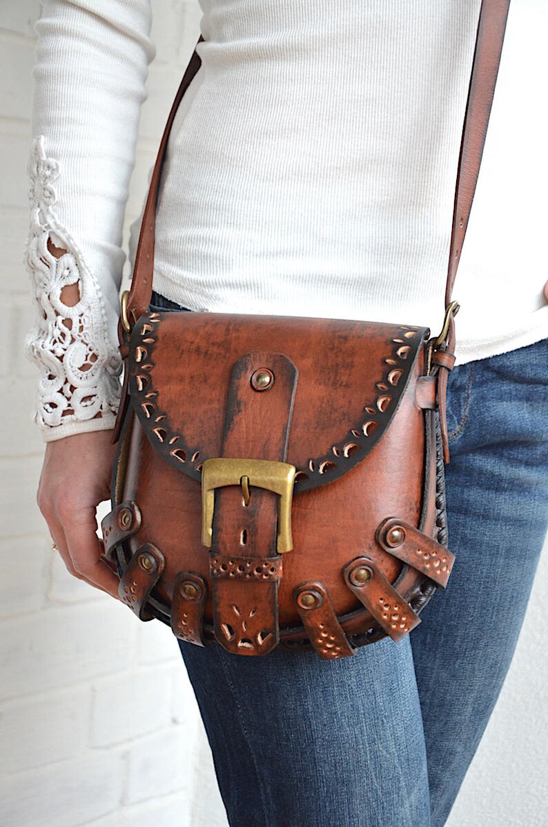 Western Crossbody Purse Leather Saddle Bag Purse Boho Etsy