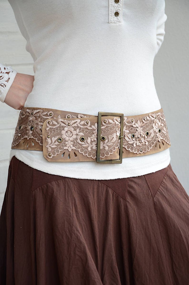 Womens wide leather belt Bohemian bridal belt Leather hip belt Etsy