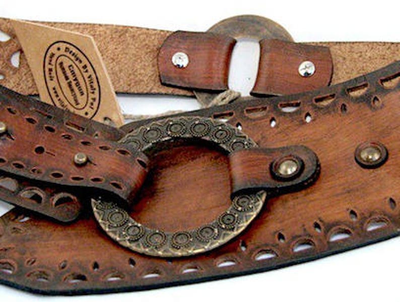 Wide leather belt Womens leather belt Wide belt Bohemian hip | Etsy