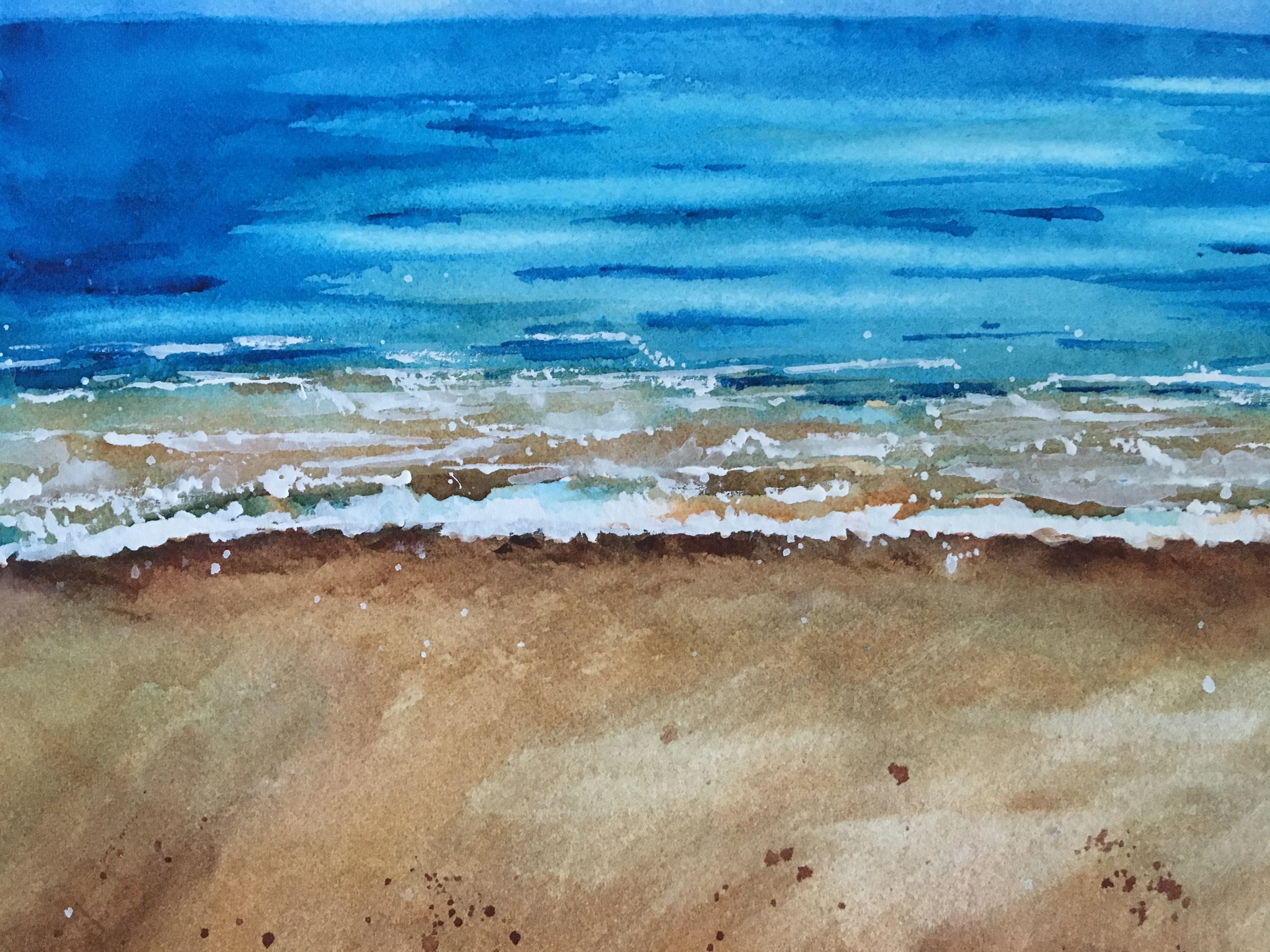 Carioca 油彩画 ビーチ風景 海の水彩画、夏のビーチの絵画 - Etsy 日本