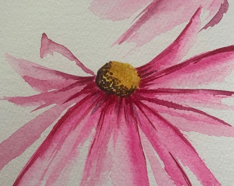 Abstract Pink Flower Painting - Pink Floral Watercolor - Abstract Floral Wall Decor - Floral Wall Art
