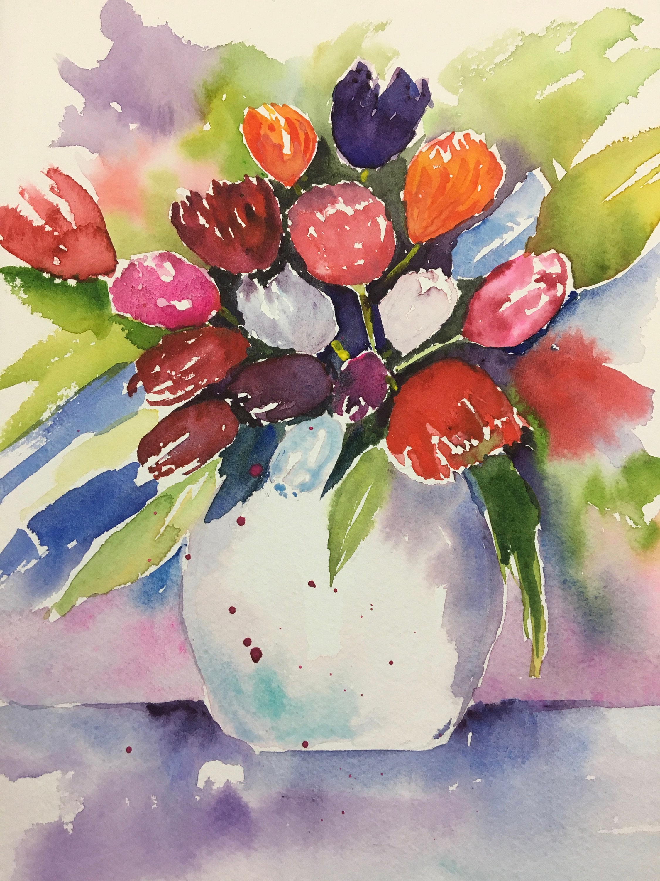 水彩画 アート 花の絵 Amazon.co.jp: 絵画 美しい咲く花の水彩画インテリア 絵画 魅力的な花