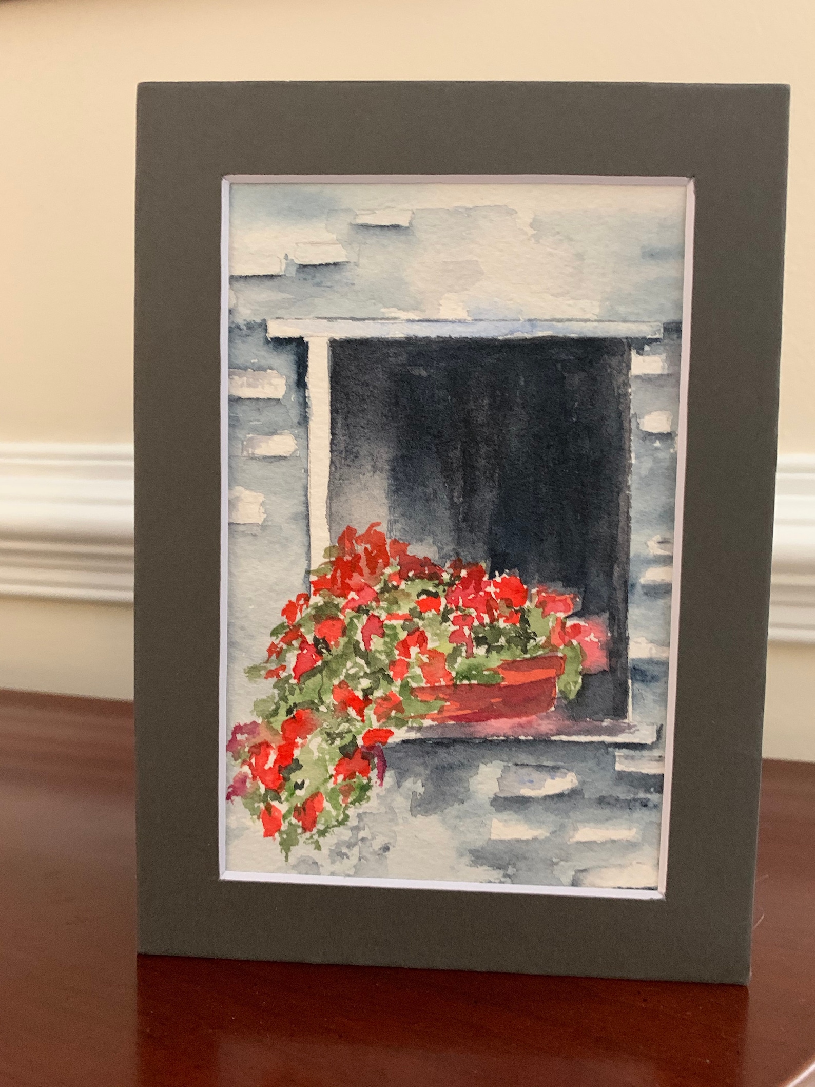 WINDOW BOX With FLOWERS Greeting Card Flowers in the Window Etsy