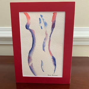 Minimalistische weibliche Kunst Grußkarte, weibliche Kunstkarte, Original Kunstkarte