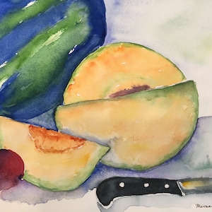 Fruit Still Life, Cantaloupe Still Life, Still Life painting