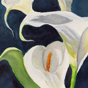 Calla Lily Watercolor, Floral Watercolor Calla Lily, Calla Lily Painting