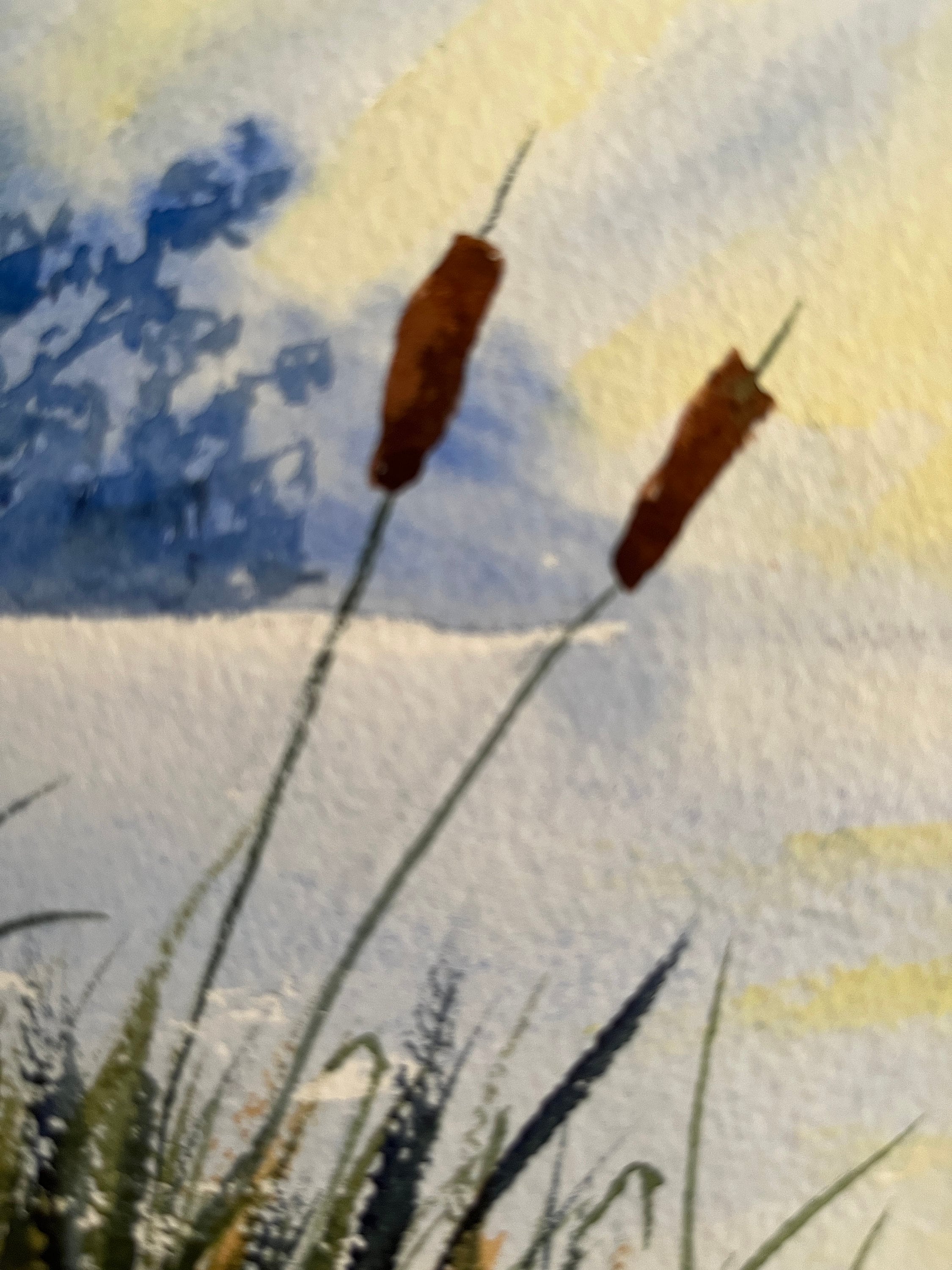 Watercolour Reeds Watercolor River Reeds Greeting Card, Hand Painted Beach Grass Note ...