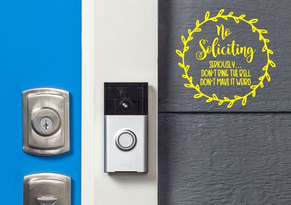 Funny No Soliciting Sign Don T Ring The Bell No Salesman Etsy