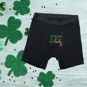 St. Patrick&#39;s Day Gift, Naughty St. Patrick&#39;s Day Gift, Funny Boxer Briefs, Customized St. Patrick&#39;s Day, Lucky Boxers