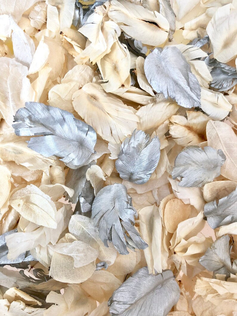 Biodegradable WEDDING CONFETTI IVORY FLUTTERFALL Orange Dried Flower Petals