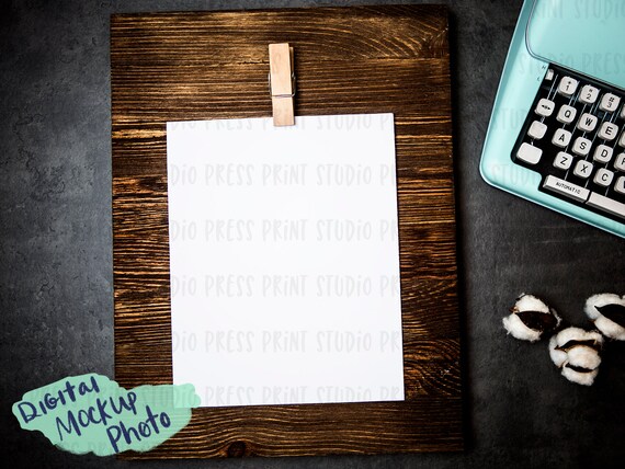 Mockup Photo Of Clipboard With Paper On Concrete With