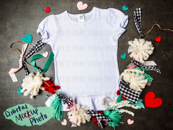 Mockup Photo Of Arb Blanks White Ruffle T-Shirt On Mockup Photo Of Arb Blanks White Ruffle T-Shirt On