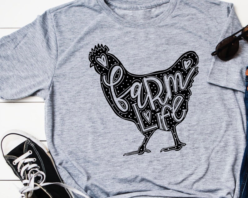 Farm Life Chicken PNG design file handlettered downloadable digital goods sublimation instant download Farm Animal Chicken